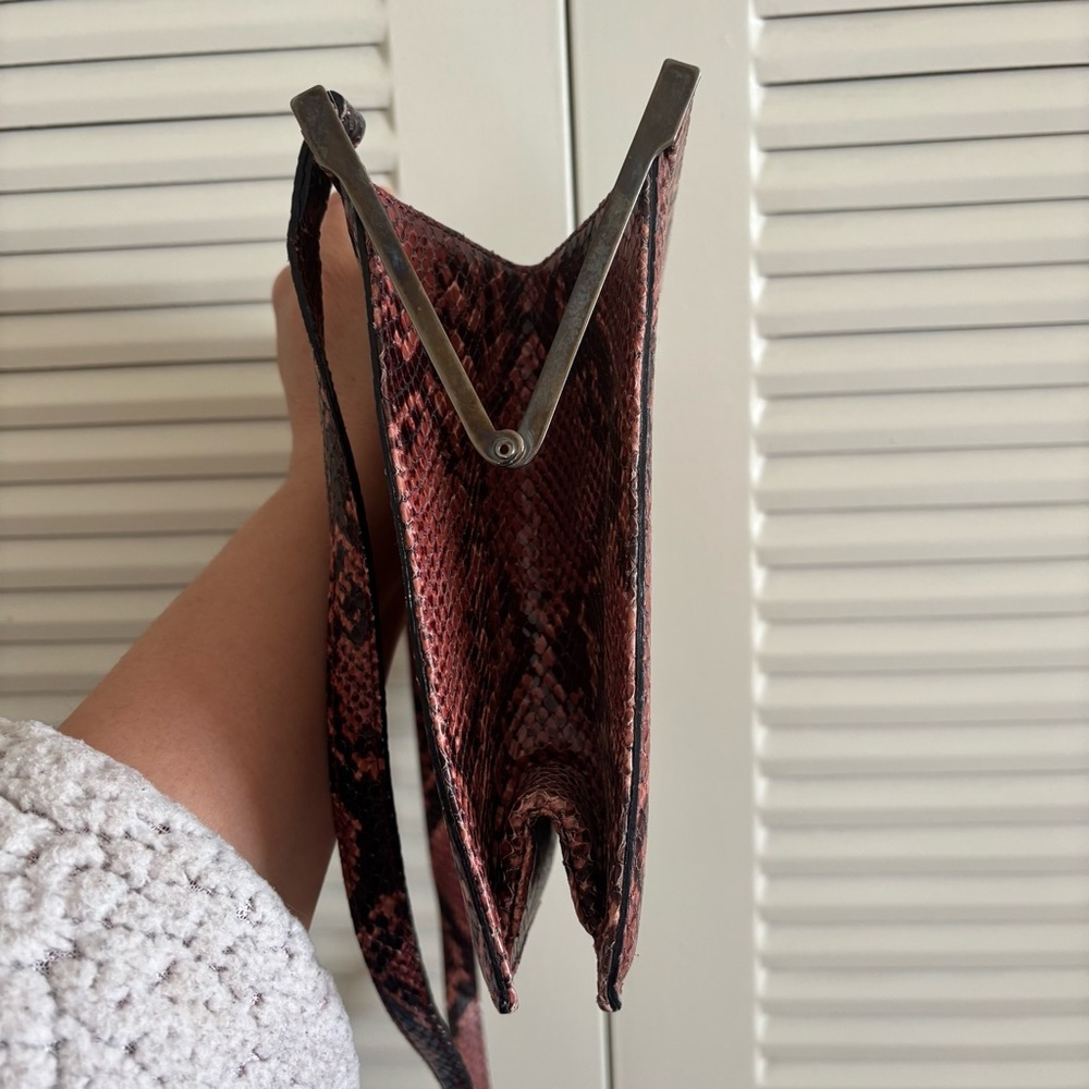 Via Spiga Snakeskin Genuine Leather Bag Vintage Made in Italy - Picture 5 of 10